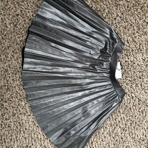 Zara Silver Mini Skater Skirt with Pleats